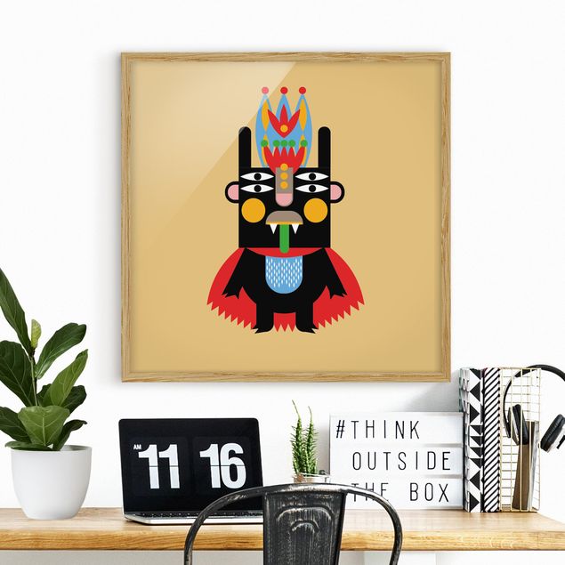 Moderne Bilder mit Rahmen Collage Ethno Monster - König