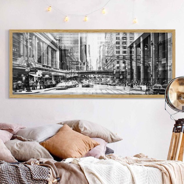 Skylines Bilder mit Rahmen NYC Urban schwarz-weiß