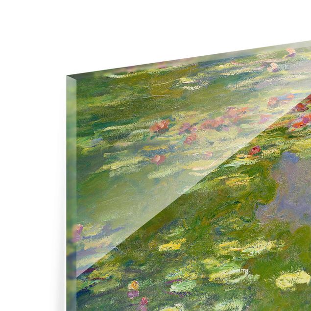 Glasbild - Claude Monet - Grüne Seerosen - Panorama