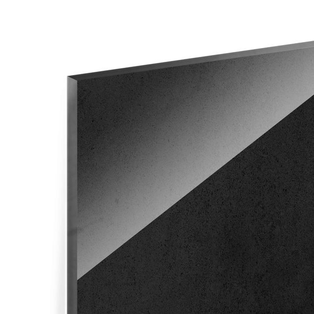 Glasbild - Illustration Katze Schwarz Weiß Zeichnung - Quadrat 1:1
