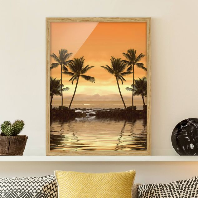 Moderne Bilder mit Rahmen Caribbean Sunset I