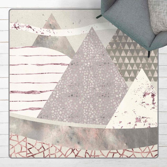 Teppich abstrakt Abstrakte Berglandschaft Pastellmuster