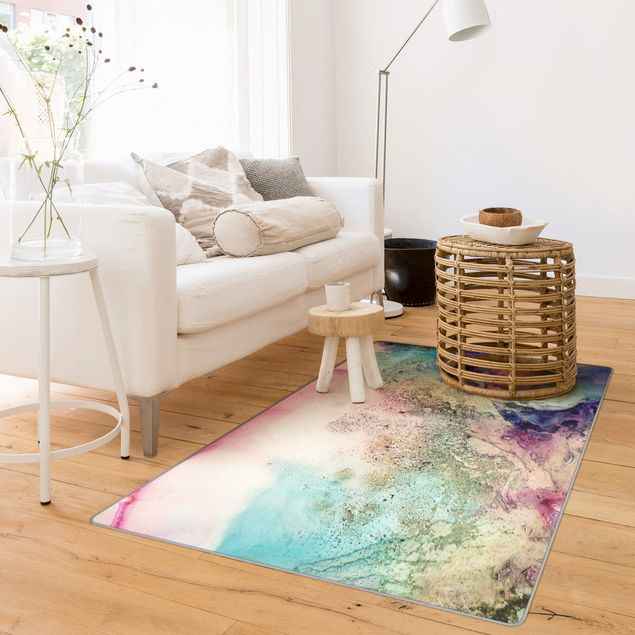 Teppich modern Abstraktes Farbenspiel in R⁮osa und Lila