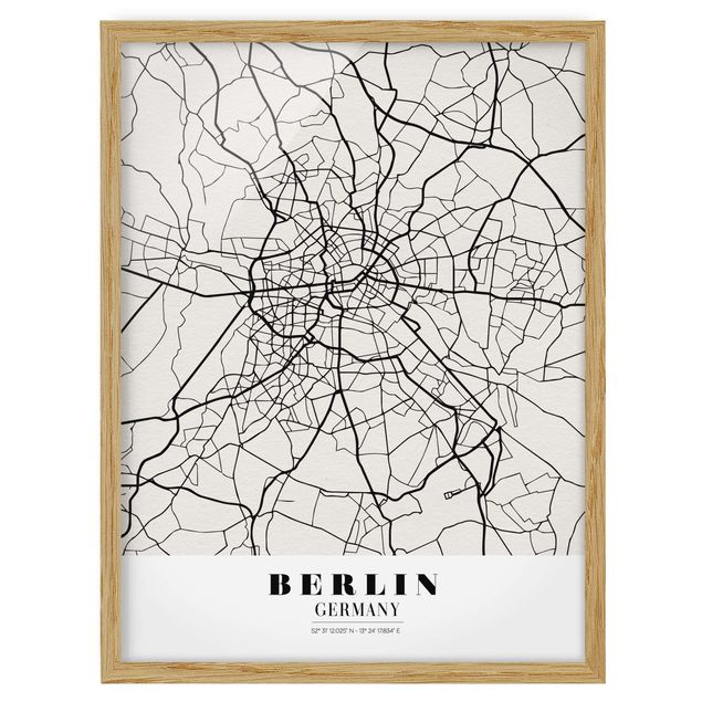 Wandbilder Stadtplan Berlin - Klassik