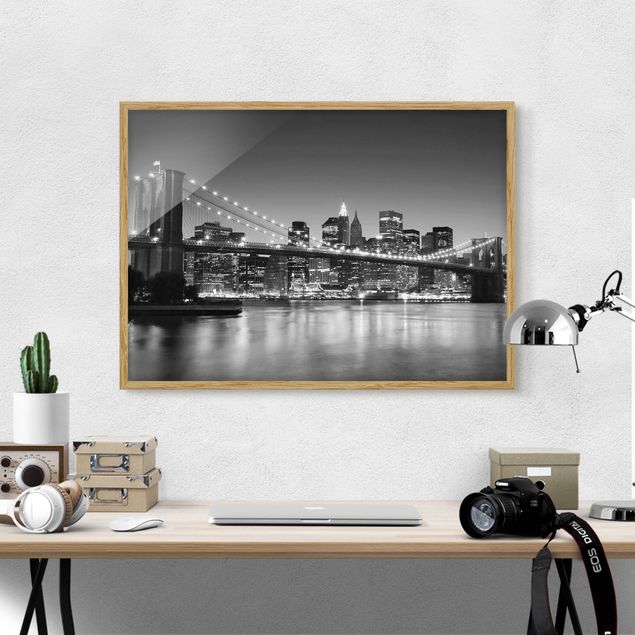 Moderne Bilder mit Rahmen Brooklyn Brücke in New York II