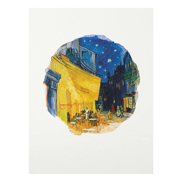Wandbilder Wasserfarben - Vincent van Gogh - Café-Terrasse in Arles