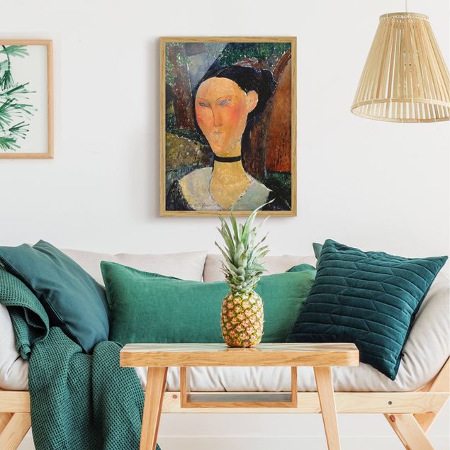 Sprüche Bilder mit Rahmen Amedeo Modigliani - Junge Frau