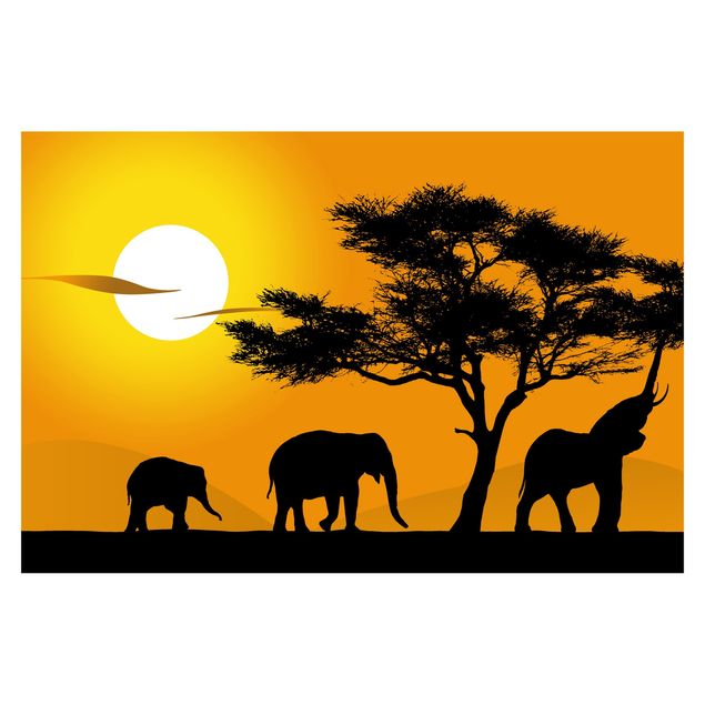 schöne Tapeten African Elefant Walk