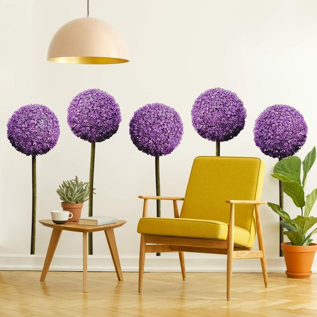 Wandtattoo - Allium Kugel-Blüten 5er Set