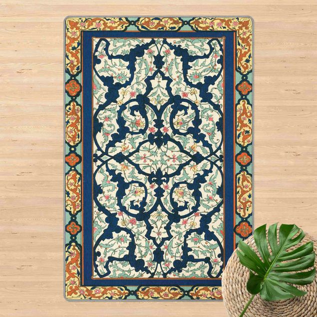 Teppich Orientalisch Altmodischer Blauer Teppich