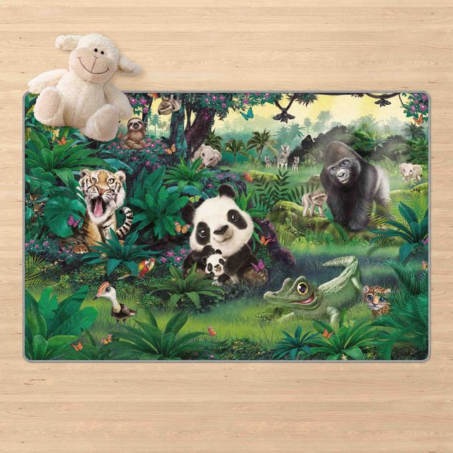 Teppich Kinderzimmer Animal Club International - Dschungel mit Tieren