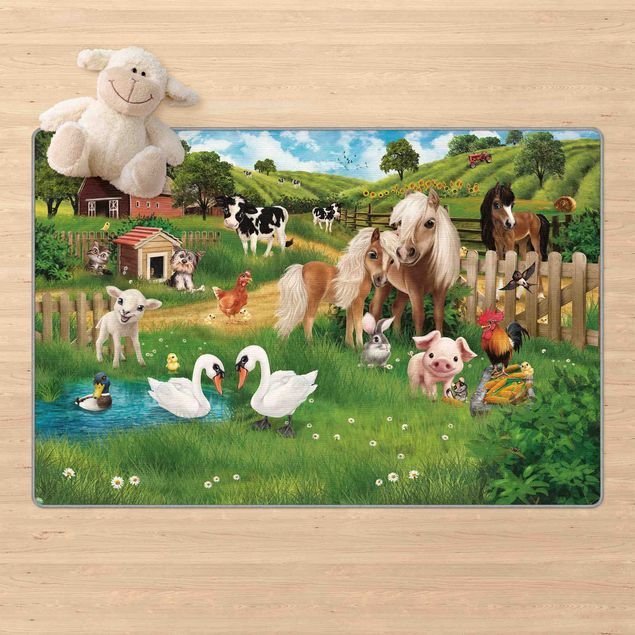 Teppich Kinderzimmer Animal Club International - Tiere auf dem Bauernhof