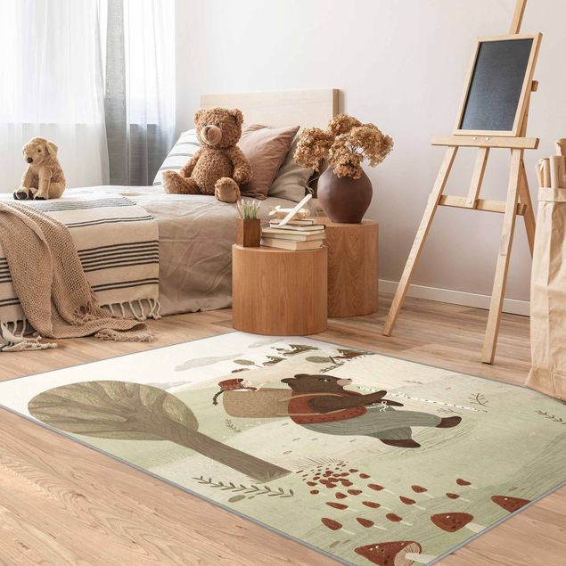 Teppich Kinderzimmer Anna Lunak Illustration -Mascha und der Bär
