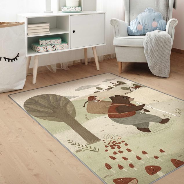 Teppiche groß Anna Lunak Illustration -Mascha und der Bär