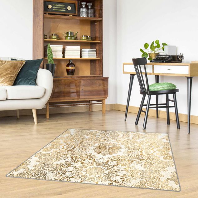 Moderne Teppiche Antike Barocktapete in Gold