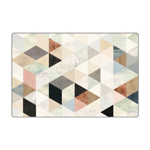Teppich - Aquarell-Mosaik mit Dreiecken I