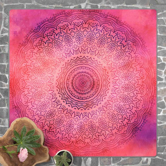 Teppich Orient Aquarell Mandala Pink Violett