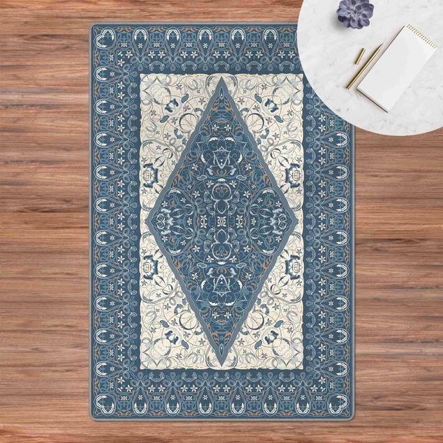 Teppich blau Arabischer Teppich in blau