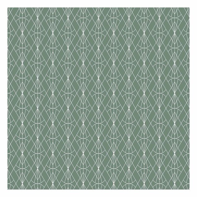 schöne Tapeten Art Deco Diamant Muster vor Grün XXL