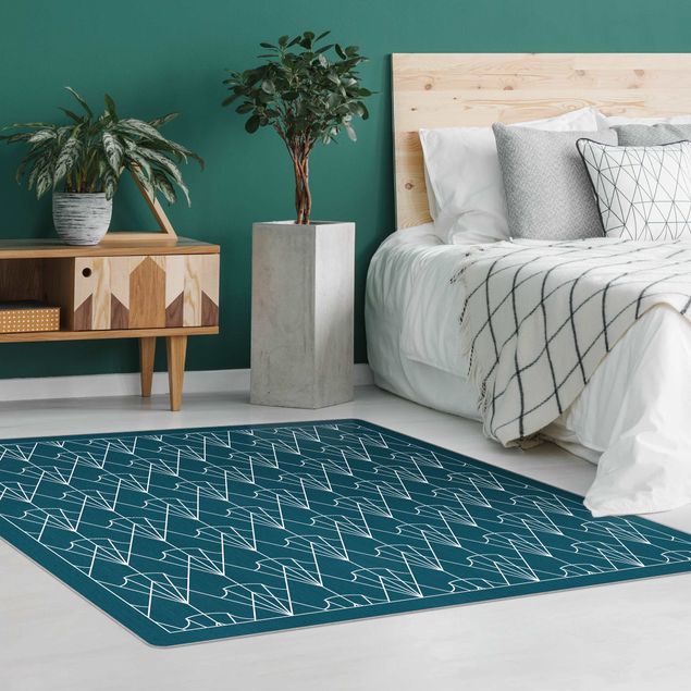Teppich - Art Deco Muster Pfeile mit Rahmen