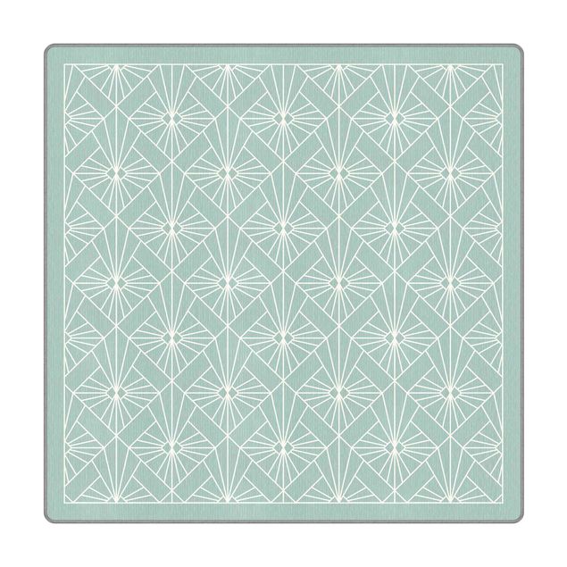 Teppich - Art Deco Strahlen Muster mit Rahmen