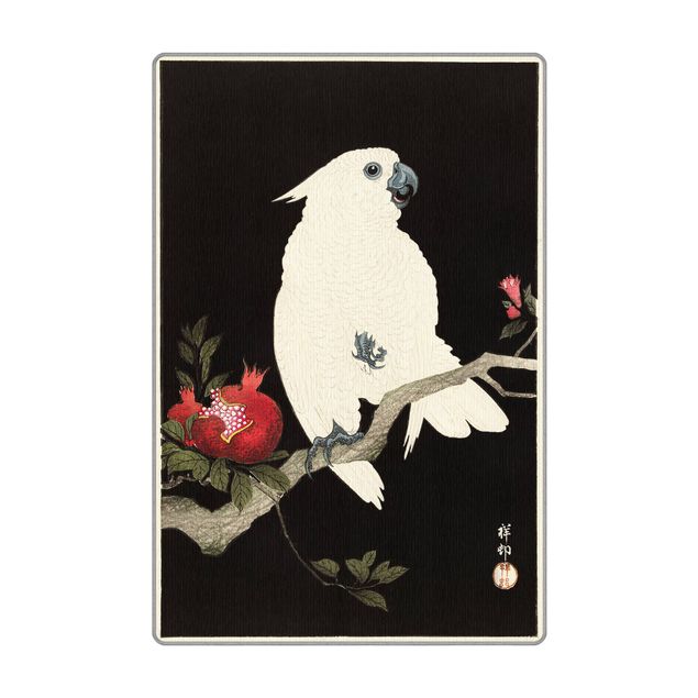 Teppich - Asiatische Vintage Illustration Weißer Kakadu