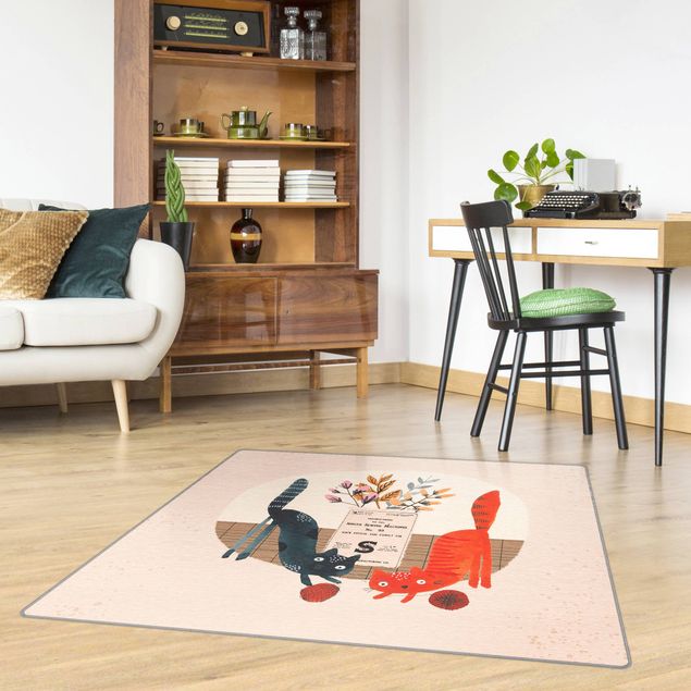 Moderne Teppiche Aufgedrehte Katzen