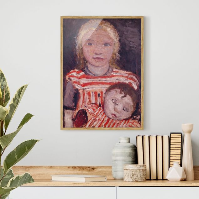 Moderne Bilder mit Rahmen Paula Modersohn-Becker - Mädchen mit Puppe