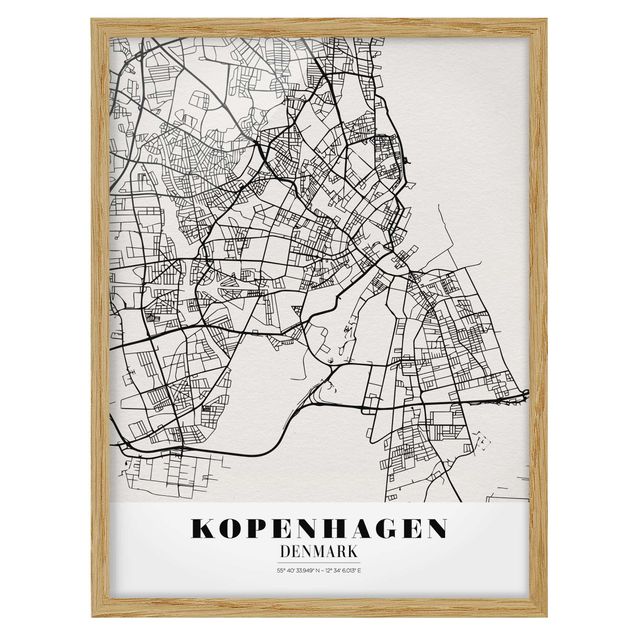 schöne Bilder Stadtplan Kopenhagen - Klassik