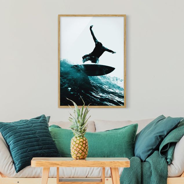 Natur Bilder mit Rahmen Surfing Hero