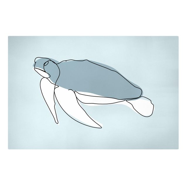 Leinwandbild - Schildkröte Line Art - Querformat 2:3
