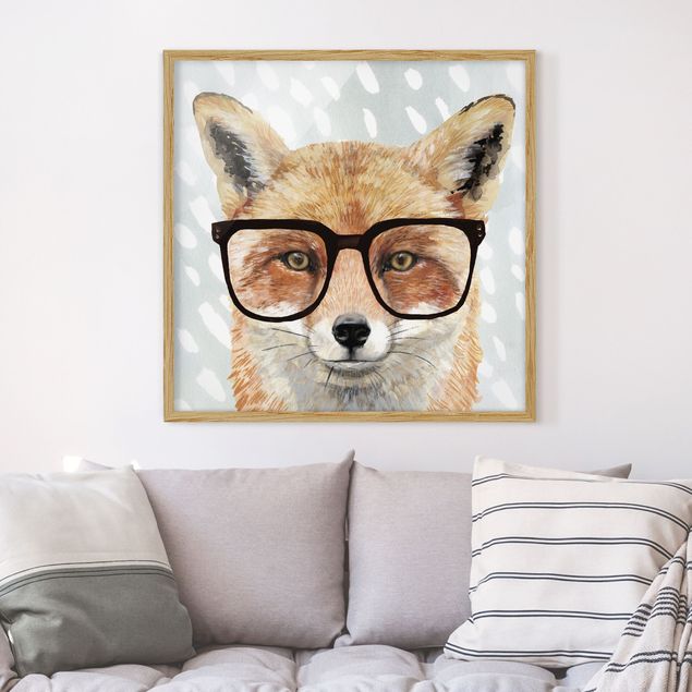 Tiere Bilder mit Rahmen Bebrillte Tiere - Fuchs