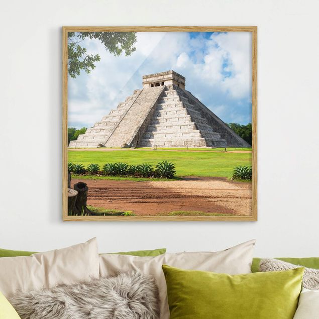 Moderne Bilder mit Rahmen El Castillo Pyramide
