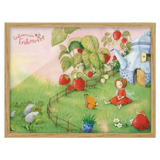 Bilder mit Rahmen Erdbeerinchen Erdbeerfee - Im Garten