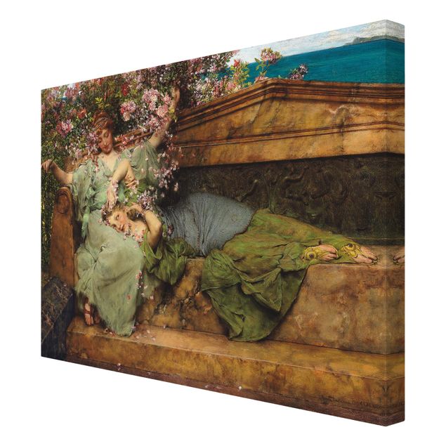 Leinwandbild - Sir Lawrence Alma-Tadema - Im Rosengarten - Querformat 3:4