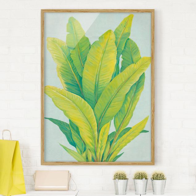 Moderne Bilder mit Rahmen Gelbgrüne Bananenblätter