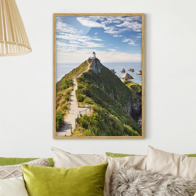 Moderne Bilder mit Rahmen Nugget Point Leuchtturm und Meer Neuseeland