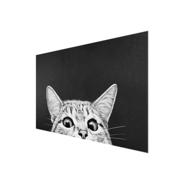 schöne Bilder Illustration Katze Schwarz Weiß Zeichnung