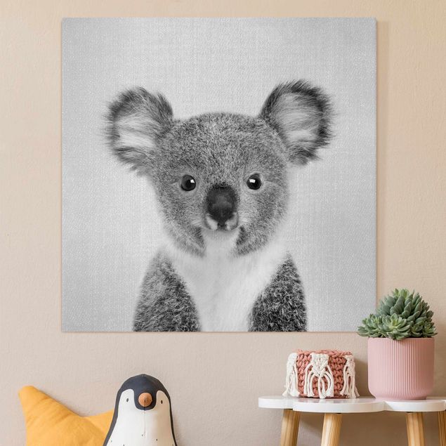 Leinwandbilder schwarz-weiß Baby Koala Klara Schwarz Weiß