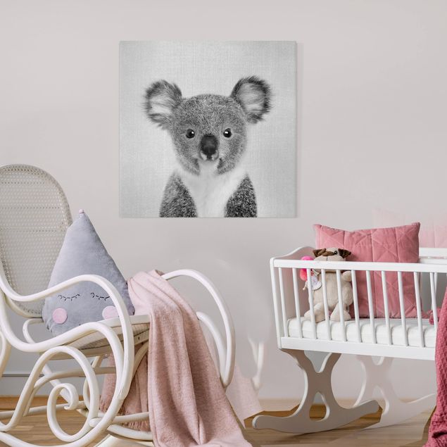 Leinwand Tiere Baby Koala Klara Schwarz Weiß
