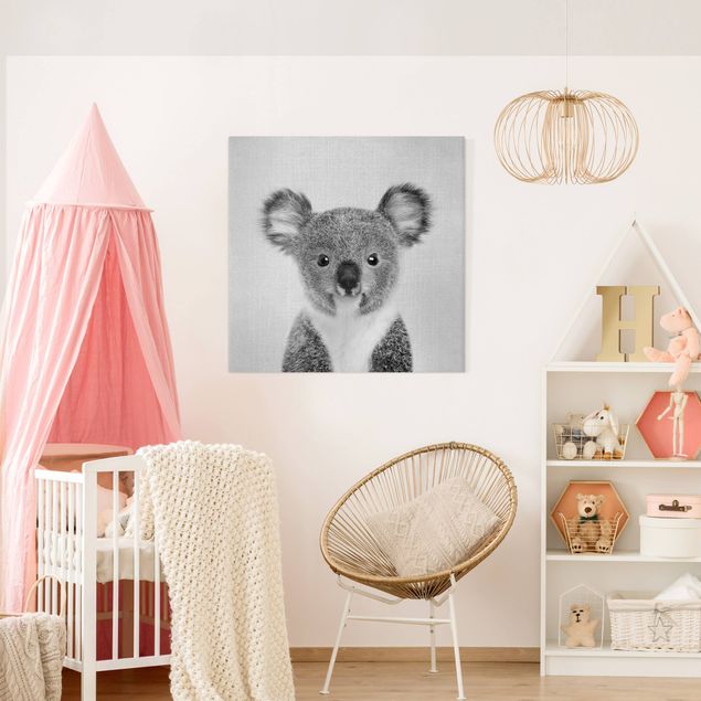 Bilder Baby Koala Klara Schwarz Weiß