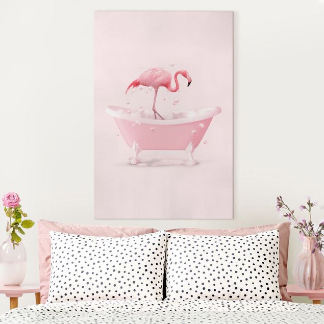 Leinwandbilder Vögel Badewannen Flamingo