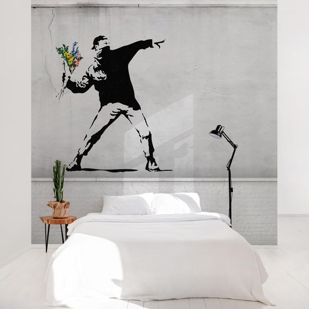 Fototapete Industrial Blumenwerfer - Brandalised ft. Graffiti by Banksy