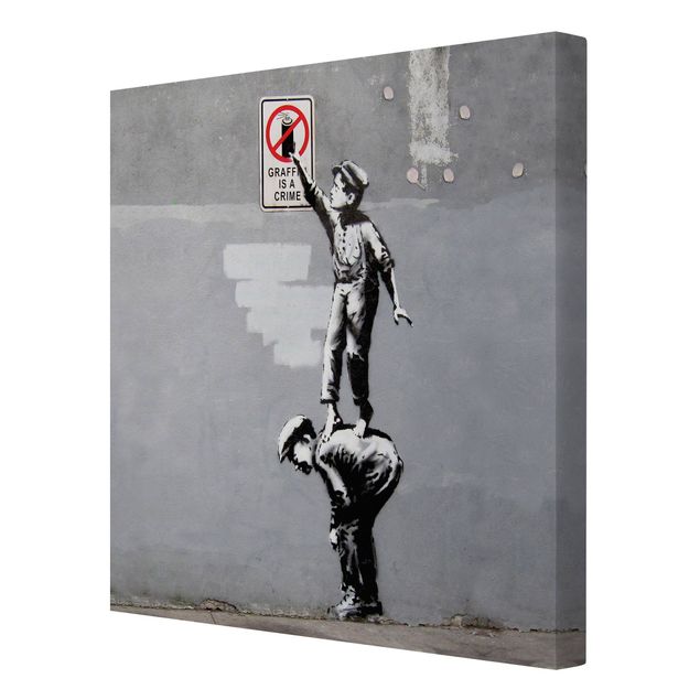 Leinwandbild - Banksy - Graffiti Is A Crime - Quadrat - 1:1