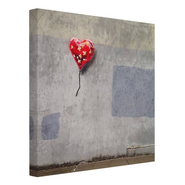 Leinwandbild - Banksy - Herz mit Pflastern - Quadrat - 1:1