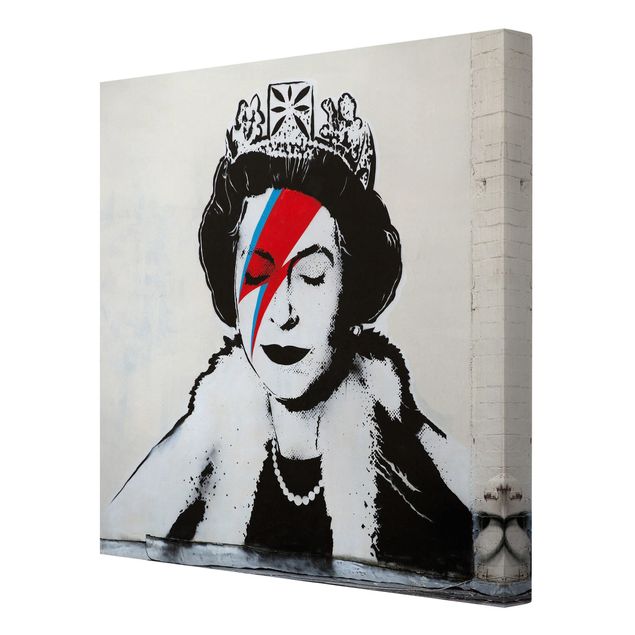 Leinwandbild - Banksy - Queen Lizzie Stardust - Quadrat - 1:1