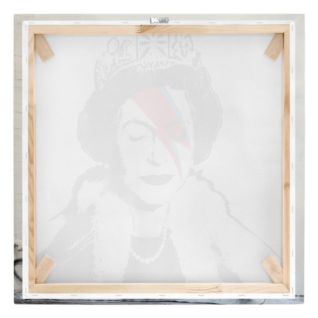 Leinwandbild - Banksy - Queen Lizzie Stardust - Quadrat - 1:1