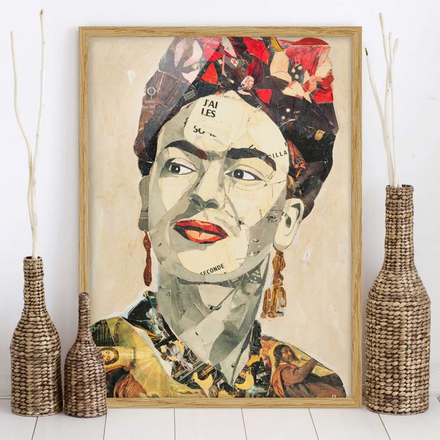 Moderne Bilder mit Rahmen Frida Kahlo - Collage No.2