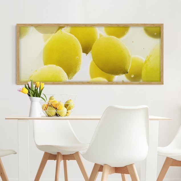 Moderne Bilder mit Rahmen Zitronen im Wasser