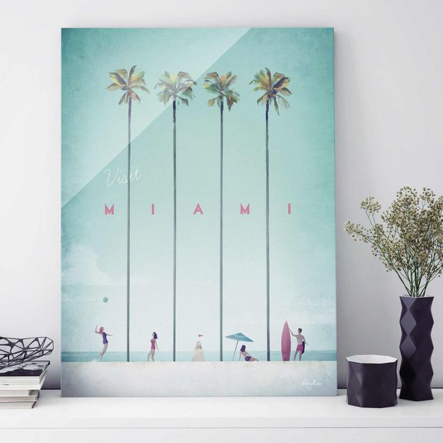 XXL Glasbilder Reiseposter - Miami